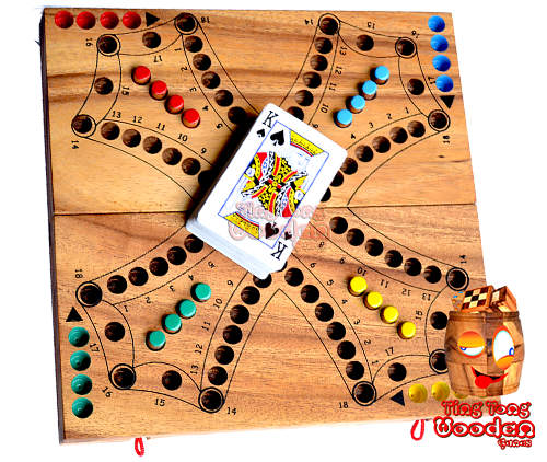 Tock Tock Dog Gesellschaftsspiel aus Holz für 4 Spieler